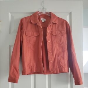 Christopher & Banks Jean Jacket Womans Size S Rust, Soft